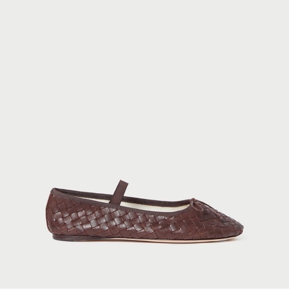 LOEFFLER RANDALL Leonie Espresso Woven Ballet Flat - Picture 2 of 8